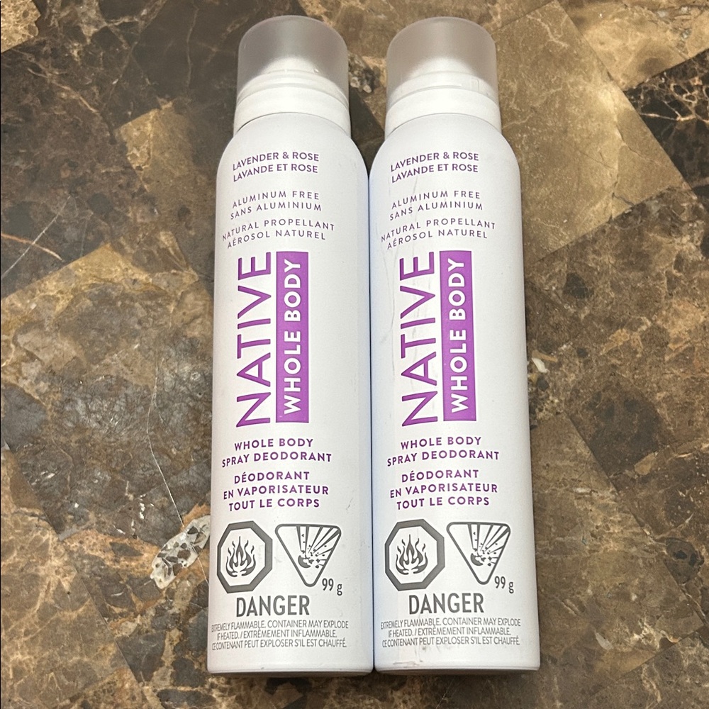 NEW 🆕 Lot of Two Native Whole Body Deodorants - Lavender & Rose